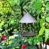 Wrought Iron Parrot Bird House & Feeder Ornament for Garden Cockatiel