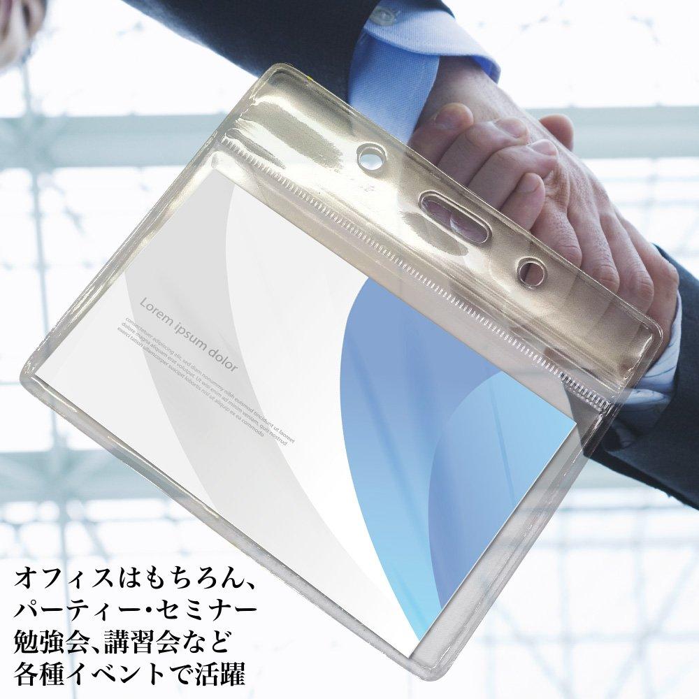 Sac Taske Waterproof Name Badge Holder with Neck Strap for Business Cards and ID Cards (Pack of 100, Blue)