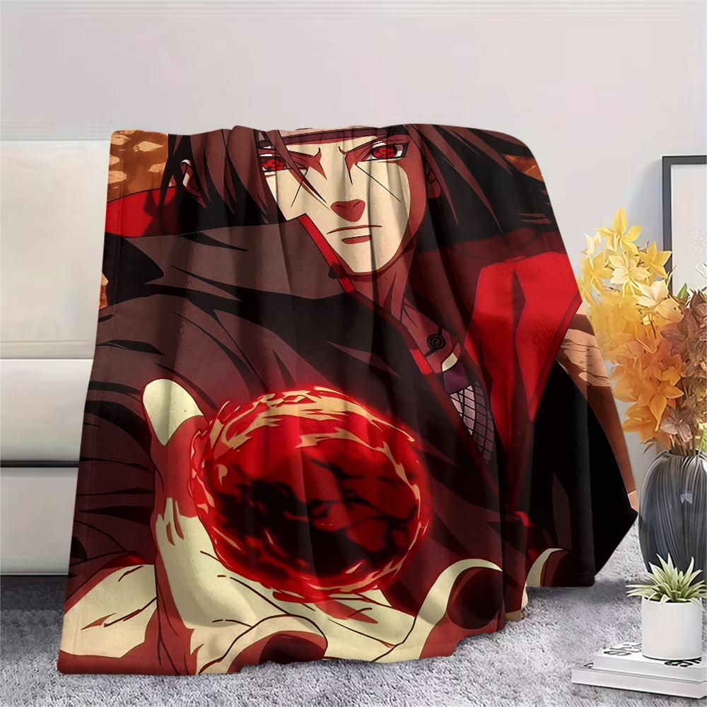 Itachi Uchiha Pattern Flannel Blanket, High Quality Comfortable for All Seasons, Home Decor, Warmth and Comfort, Perfect for Gifts.