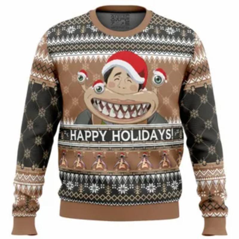 Merry Christmas Men's 3D Print Long Sleeve Crew Neck Home Casual Soft Comfort Autumn Winter Pullover