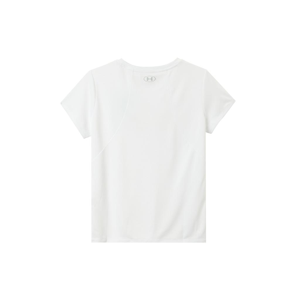 Under Armour Solid Color Round Neck Running Short Sleeve T-Shirt Women Tops White 23500508-100