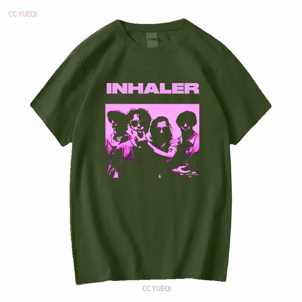 T Shirt Inhaler Band Family for Men Elijah Sleeve Hewson Boy Indie Vintage Washed Slightly Unisex Breathable Casual Stretched