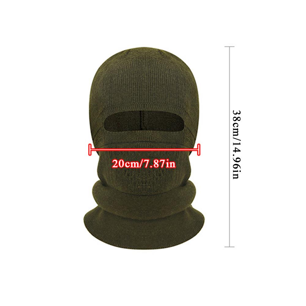 2In1 Winter Balaclava Beanie Hat Outdoor Full Face Mask Warm Ski Tactical Cycling Cap Men Outdoor Sports Cold-proof Knitted Cap