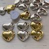 DIY Electroplated Faux Metal Heart Shoe Charms: Versatile Peach Heart Beads (20x16mm)