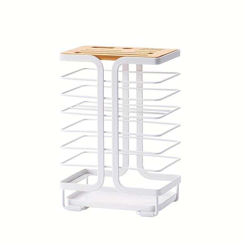 

Многофункциональная подставка для ножей для кухни с поддоном для стока воды, предназначенная для хранения и организации на столешнице. белый