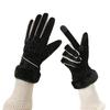 1 Pair Women Cycling Gloves Waterproof Wind-proof Touchscreen Fleece-Lined Gloves Winter Outdoor Cold Weather Warm Thick Full Finger Thermal Gloves