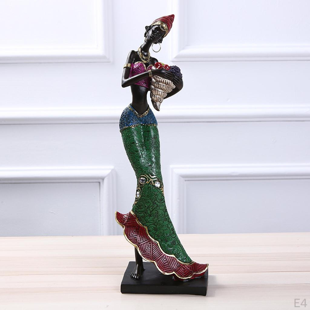 Afrikansk damstaty Harts Skulptur Modern Abstrakt Konst Handgjorda Statyer Samlarobjekt