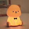 Silicone Teddy Bear Fun Night Light 3 Level Dimmable Nursery Light Colorful Warm White Sleeping Beside Lamp For Bedroom
