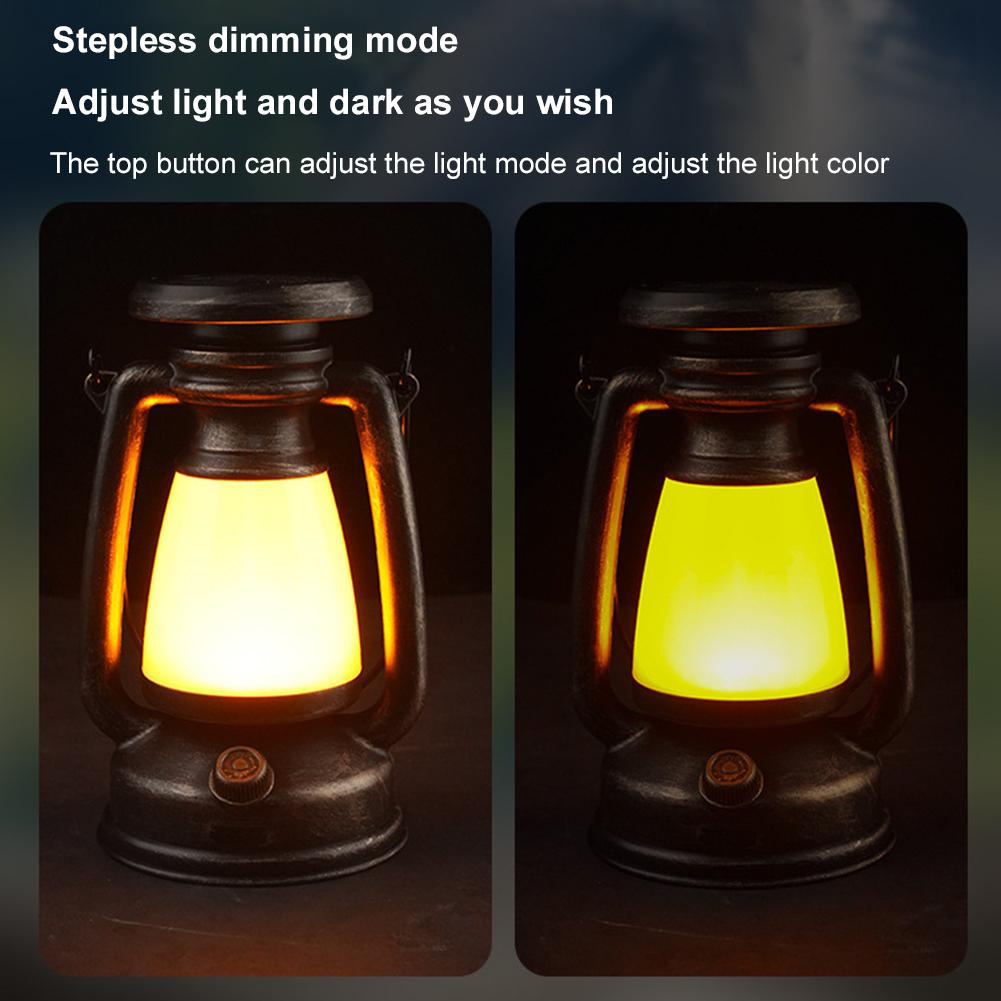 Vintage Lantern Portable Rechargeable Hanging Camping Lamp LED Table Lamp Courtyard Decor Garden Lantern Lighting Lamp