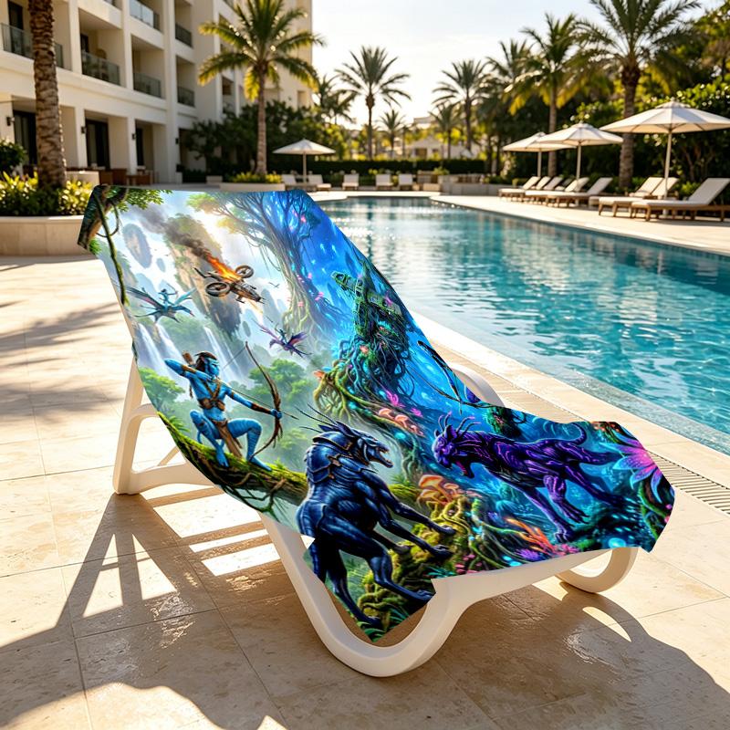 Avatar Print Beach Towel Design, Soft, Lightweight. for Home Bathroom, Spa, Pool, Yoga, Surfing, Camping, Gift for Family, Friend
