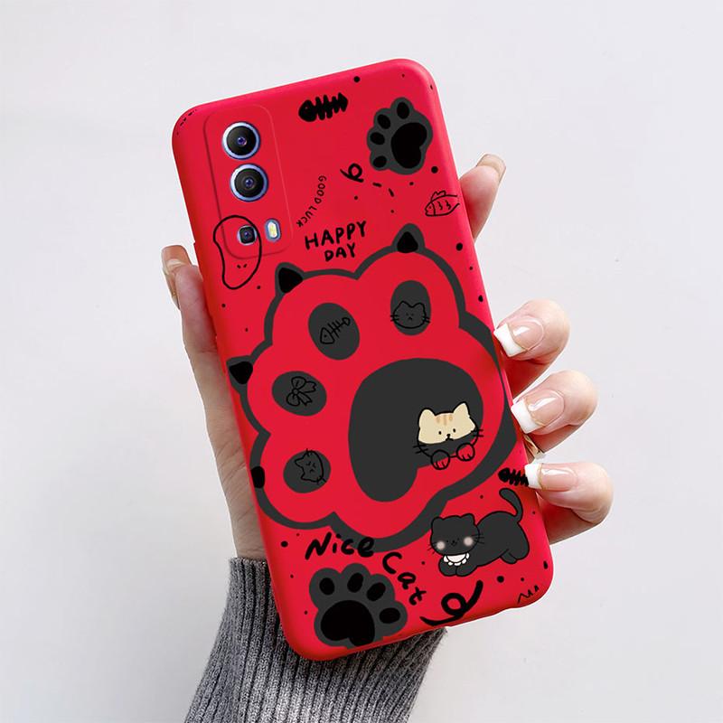 For Vivo Y72 5G Y52 5G Y75s 5G Phone Mask Back Cover 2024 Fashion Butterfly Astronaut Coque Capas For Vivo V2041 2053 Soft Case