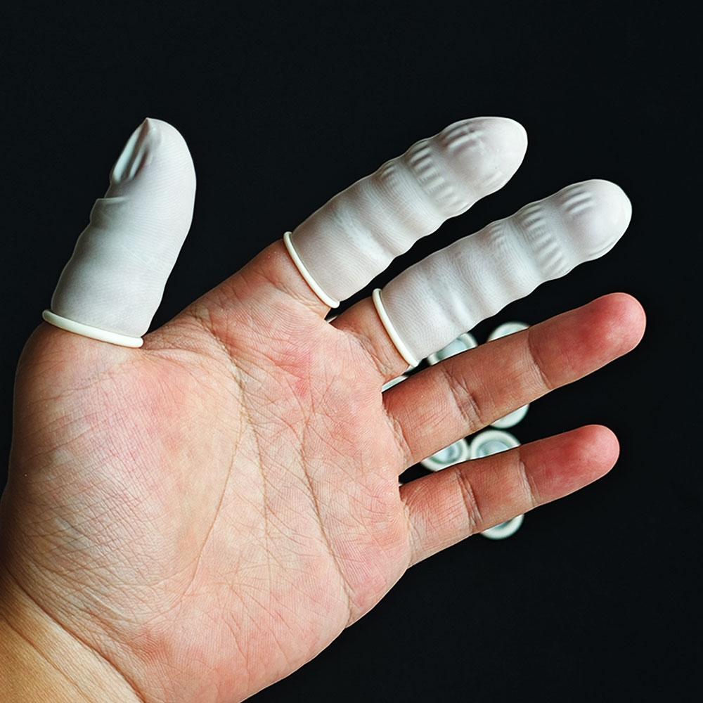 100/10 Pcs Disposable Latex Rubber Powder Free Finger Cots Sets Fingertips Protector Gloves New Watch Repair Tool Part