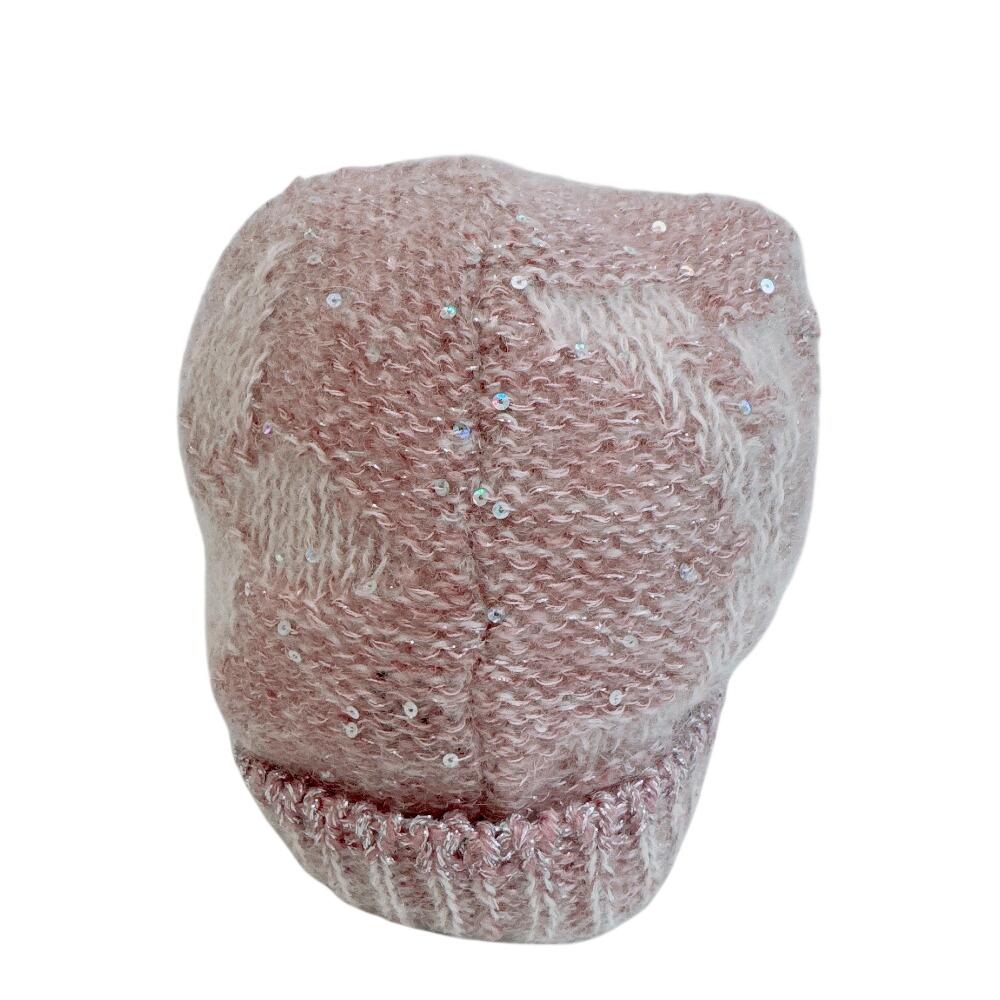 LOUIS VUITTON M74770 Mohair knitted hat Nylon Monogram Glitter Beanie Other hats pink Nylon Used