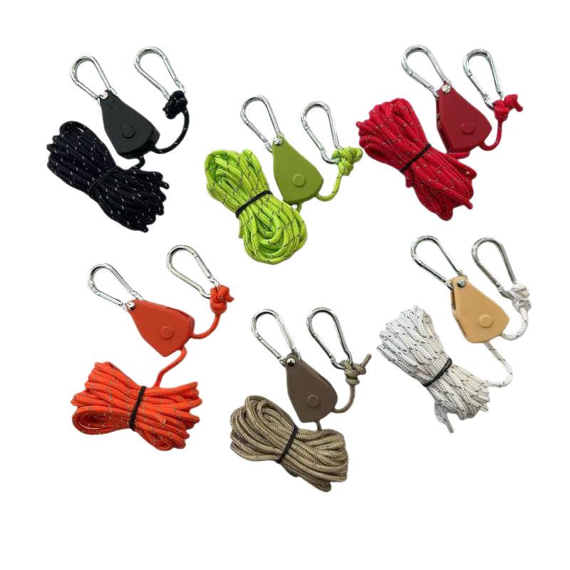 Reflective Outdoor Tarp Rope Pulley Tensioner for Camping Tent