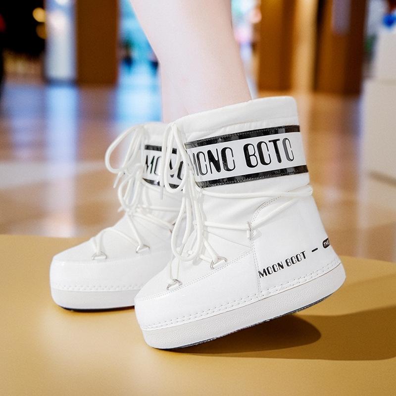 Botas de nieve Space moon para niños 2025 invierno nuevo realce manga térmica botas de algodón antideslizantes MOON mismas botas
