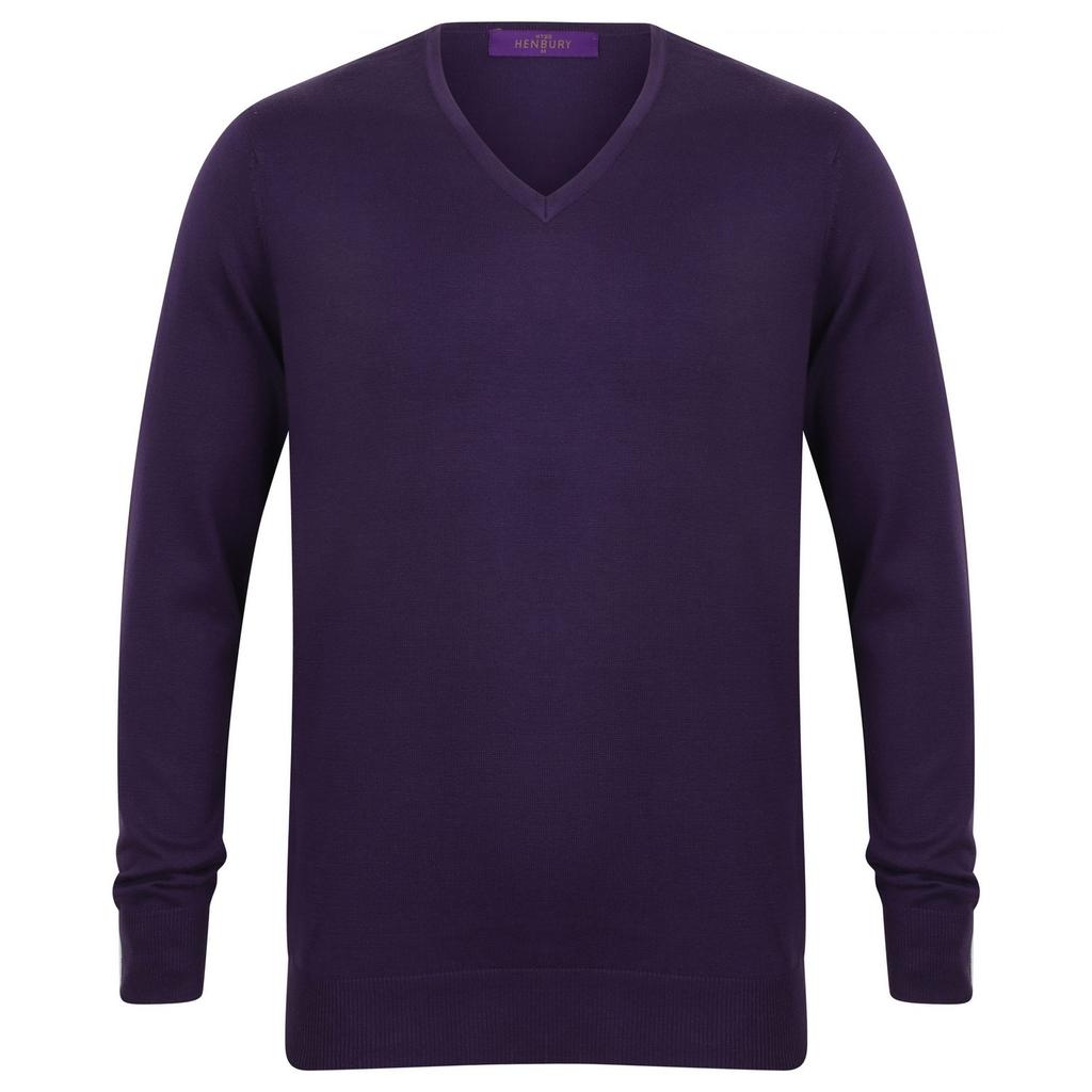 Henbury Mens Lightweight V Neck Jumper