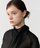 BIBYSEOB High-Neck Scarf Half Blouse Black [T62]