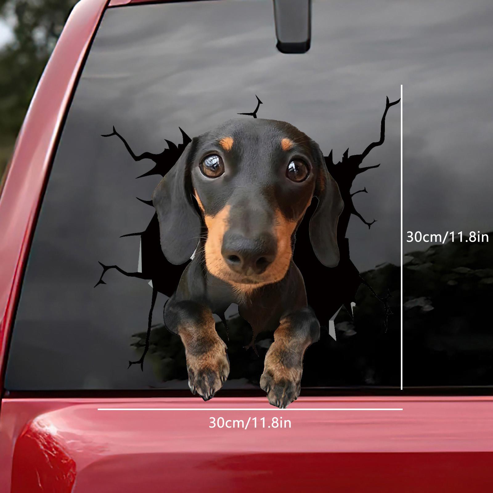 

3D наклейка с трещиной для собаки, пластиковая наклейка из ПВХ, наклейка на окно автомобиля, забавные наклейки для ноутбука I