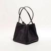 Yogodlns damska jednokolorowa mała górna rączka torebka typu Bucket Vintage PU Leather All-match Chic Tote Bag