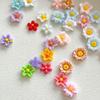 50Pcs Colorful Flower Nail Accessories Daisy Five Petal Flower Resin Nail Drill 3D Mixed Flowers Nail Jewelry Decorative Materia