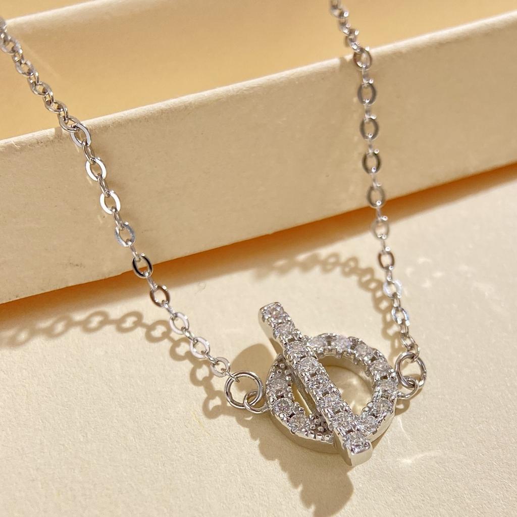 צמיד טמפרמנט פשוט מואסניט חזיר אף כסף סטרלינג S925 לנשים זהב לבן 18 קראט