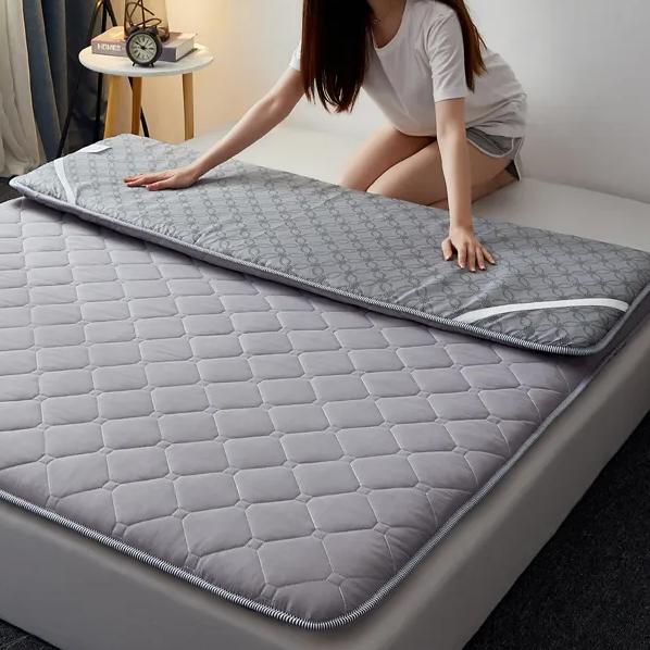 WTEMPO Double-sided Four Seasons Available Foldable High Quality Soft Mattress Thick Bedroom Bed Sheet Tatami Pad School Dormitory Bed Mattress Pad
