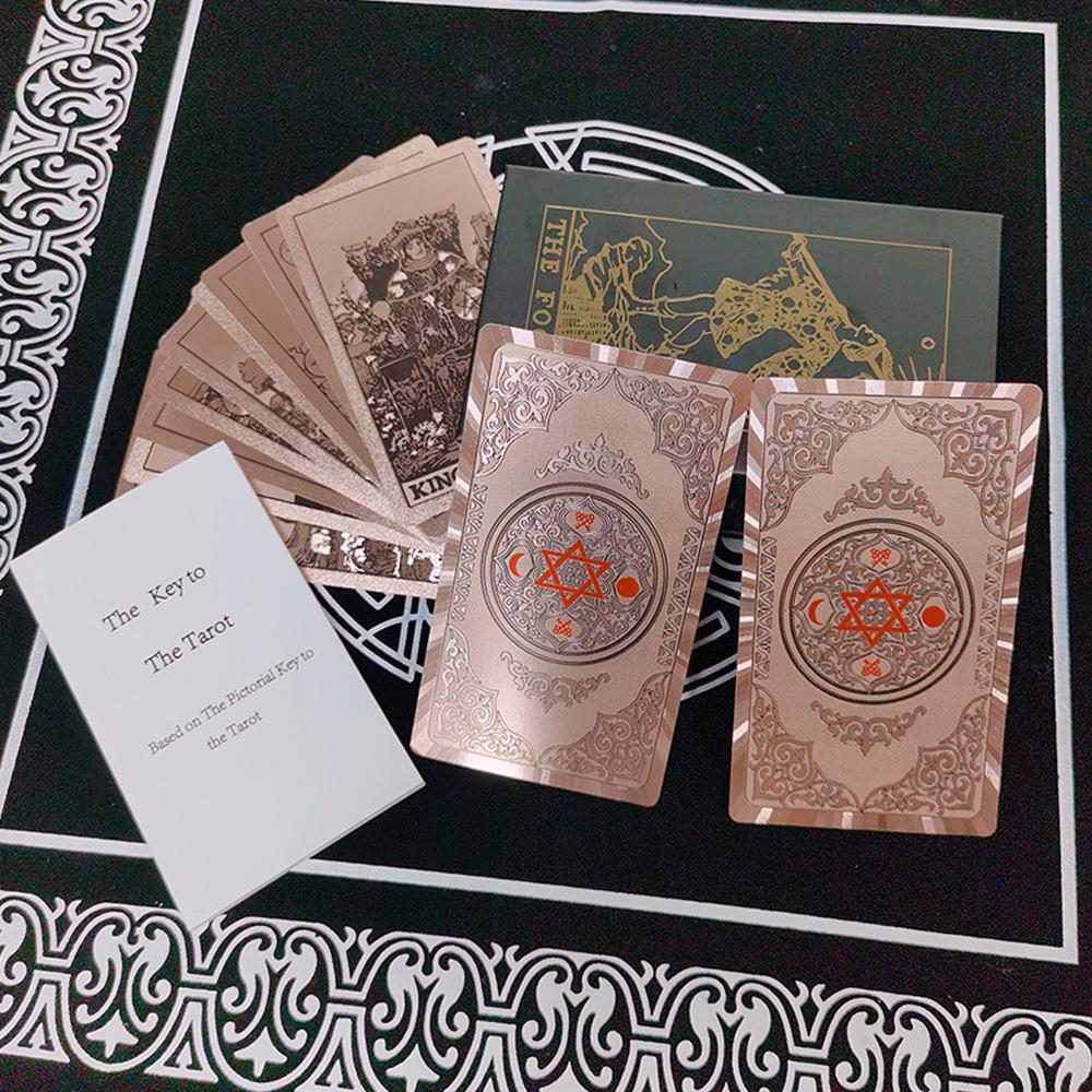 Rose Gold Waterproof Tarot Cards - 78-Card Classic Waite Hot Stamping Plastic Deck