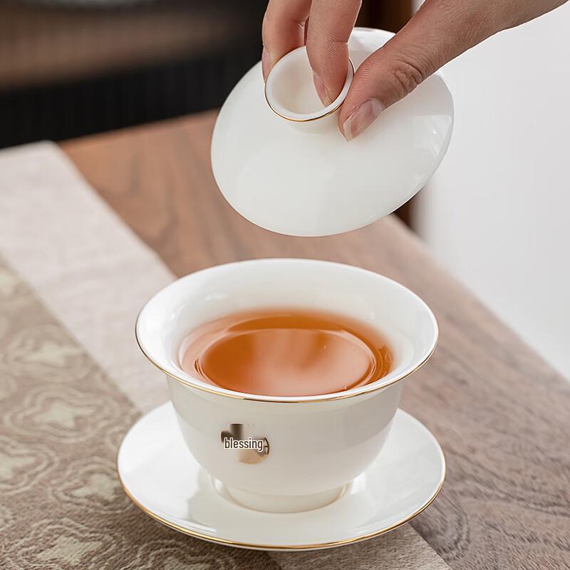 Mutton-fat Jade Porcelain Kung Fu Tea Set