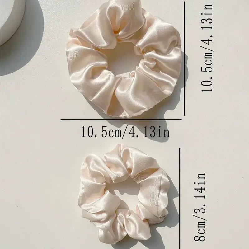 Satin Large Intestine Scrunchies Hair Ties Set - Simple Ponytail Hair Accessories