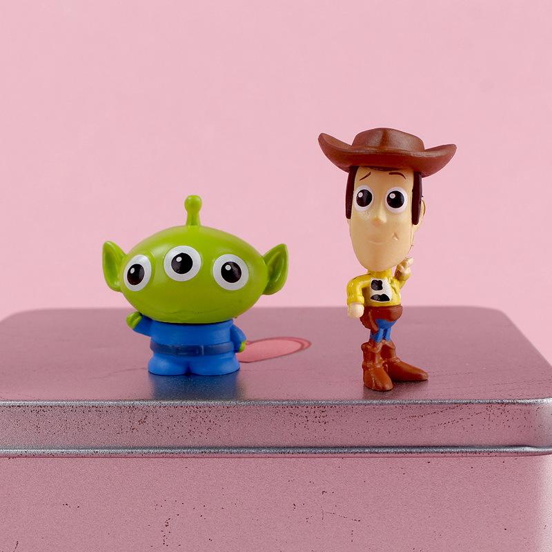 8pcs/Set Anime Toys Story 4 Woody Buzz Lightyear Action Figure Toys 3-5cm Q Version Colletion Figures Dolls Model for Children B