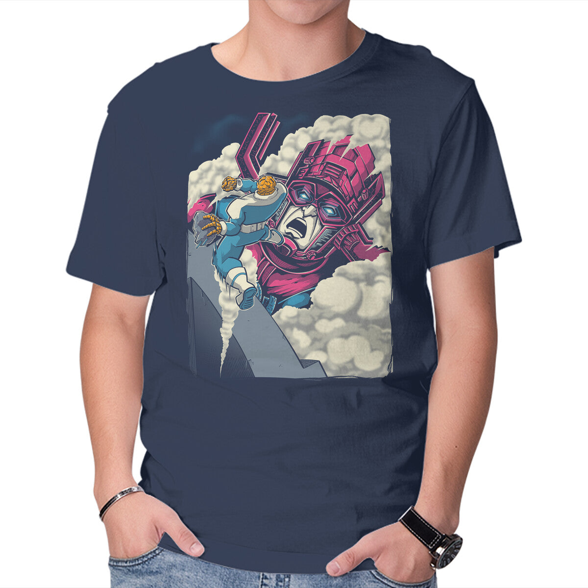 Unisex Crew Neck T-Shirt Clobbering On Titan Graphic Short Sleeve Casual Tee XXXL