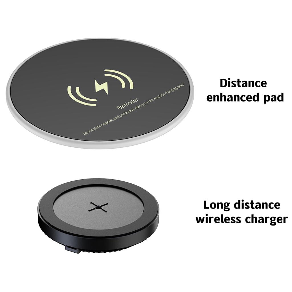 

Беспроводное зарядное устройство 40 мм, индукционное беспроводное зарядное устройство с большим расстоянием, встроенная зарядка Qi для зарядного устройства Ios/android as picture чёрный