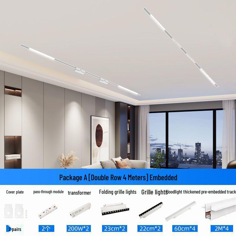 Pure White Recessed & Surface Mounted Magnetic Track Light - LED, No False Ceiling Needed