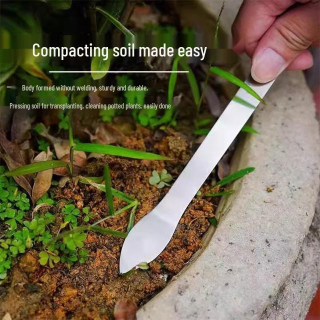 Dual-Headed Stainless Steel Bonsai Rake for Soil Loosening & Bud Picking in Flower Pots