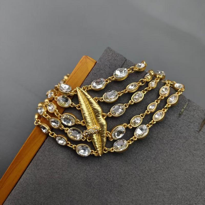 

Cross Border Retro Fashion Exquisite Personality Temperament Exaggerated Versatile Gold Multi-layer Geometric Zircon Ball Bead Bracelet Accessories