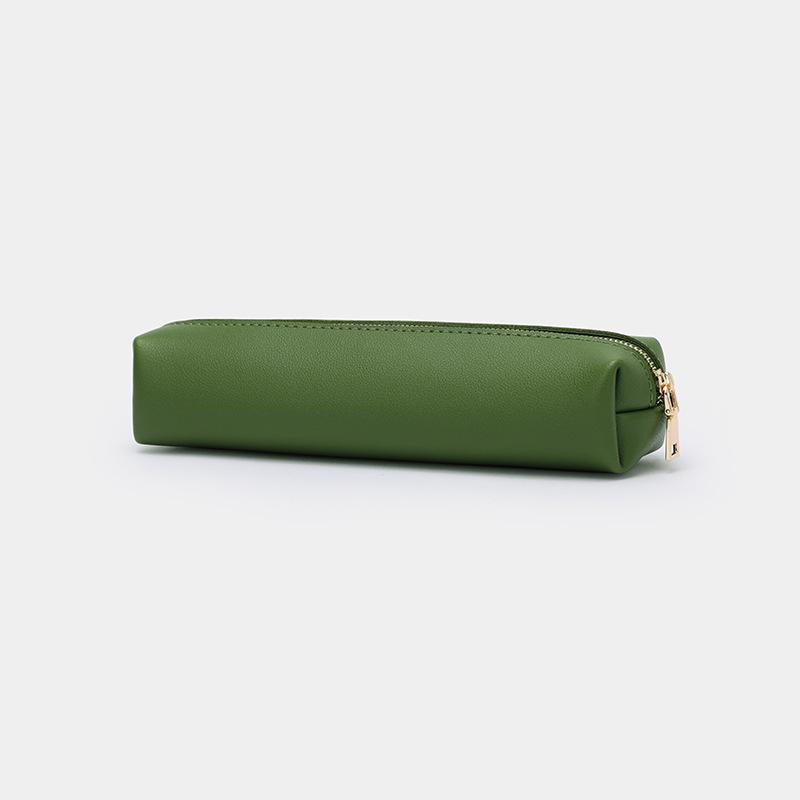 Korean Style Retro Unisex PU Leather Pencil Case for Students