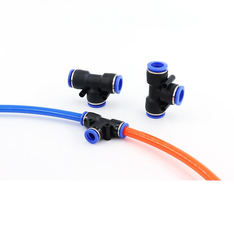 PE Air Connectors 4mm 6mm 8mm 10 12MM Pneumatic Fitting Quick Connect Slip Lock Tee 3Way Plastic Pipe Water Hose Tube Connector