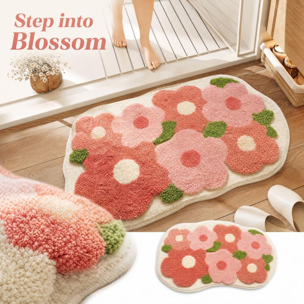 Flower Sea Modern Beach Bathroom, Warm Easy Clean Floor