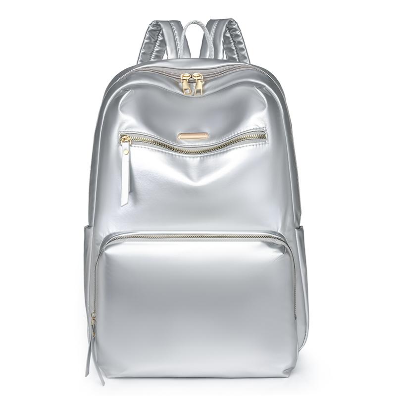 

Женский рюкзак большой вместимости дорожная сумка студенческий компьютерный рюкзак серебряный