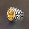 Citrine Oval Cut Gemstone With 925 Sterling Silver Ring For Men's #A951 JL375669221975