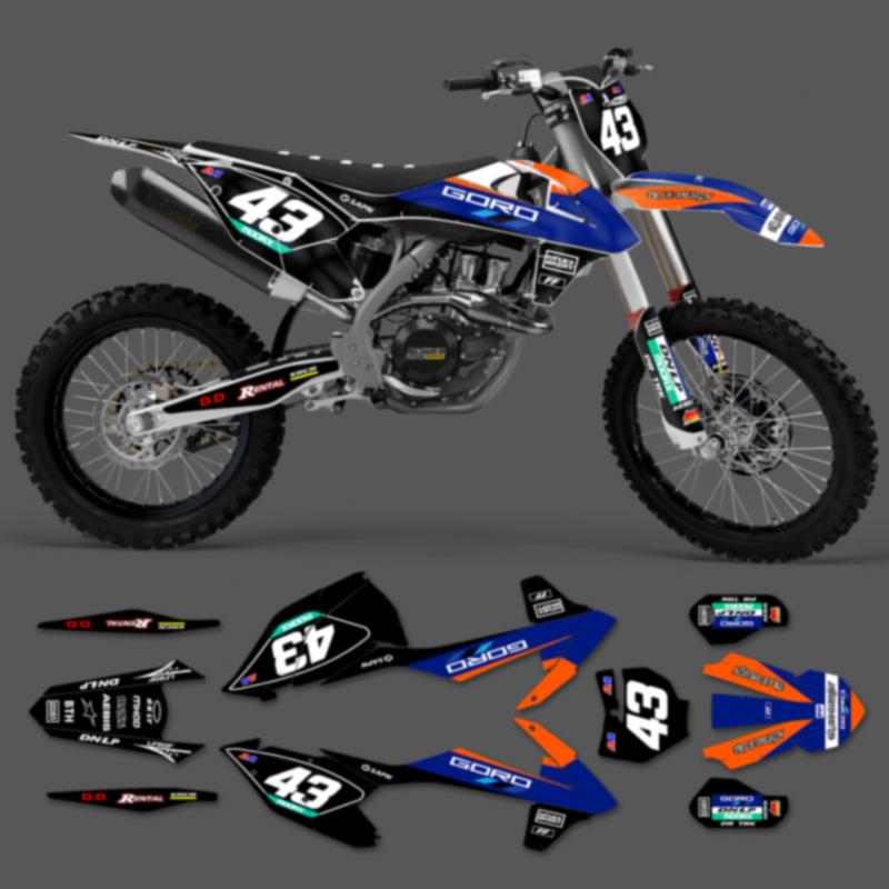 PowerZone Custom Fairing Graphics Backgrounds Decals Stickers Kit For KTM SX SXF MX 16-18 EXC XCW Enduro 17-19 125 to 500cc 23