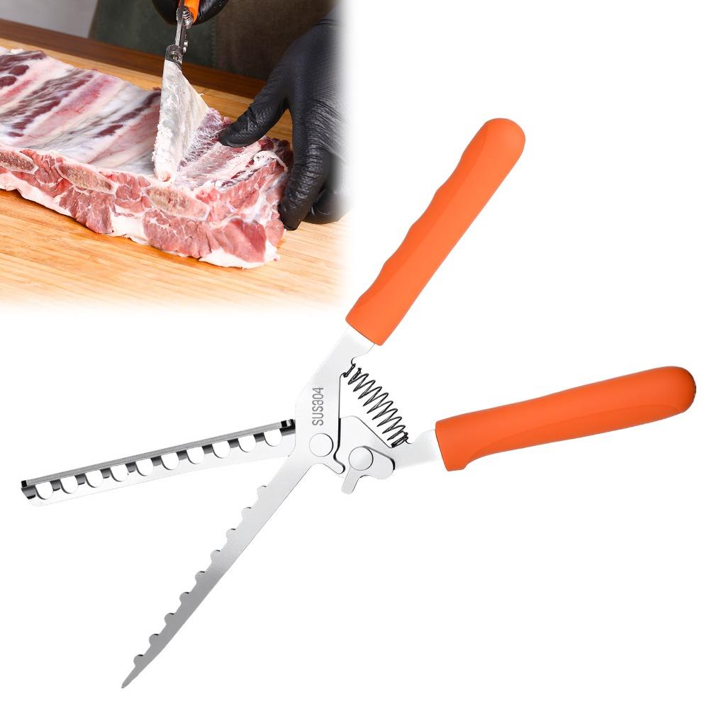 

304 Stainless Steel Rib Membrane Remover Ergonomic Multi-functional Barbecue Tool Set Universal Rib Prep Tool Kitchen Gadgets оранжевый