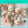 Milk Tea Bunny Plush Keychain With Short Plush Material For Teen Gift