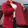 Abrigo de vellón de invierno engrosado de un solo pecho con bolsillos laterales, cuello vuelto, chaqueta de abrigo de manga larga de color sólido resistente al frío