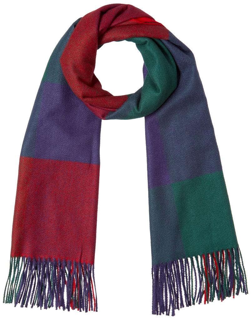 Esta MOONBAT Smooth Soft Check Stole for W59cm X H190cm Women, Fall/Winter, Throw, 60035, 60036, 60037, 60040, 60041, 60042, 31-230-60036-24, Red,