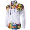 Fashion Lapel Shirt Men Cross Color Stripes Purple Blue Casual Sports Party Comfortable Quality Material Spring Summer New