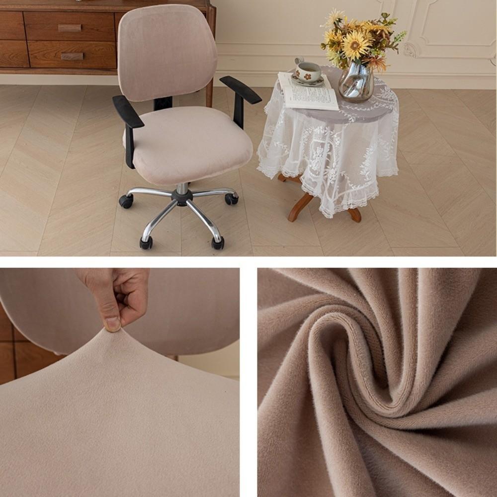 2pcs Set New Stretch Elastic Computer Chair Cover Breathable Washable Office Chair Slipcover Velvet Seat Slipcover Universal Fit