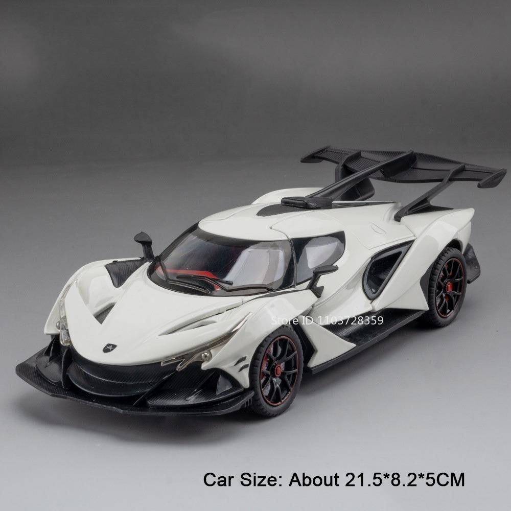

1:24 Apollo EVO IE Supercar Model Toys Alloy Diecast Miniature Sports Cars Sound Light Doors Opened Pull Back for Children Gifts