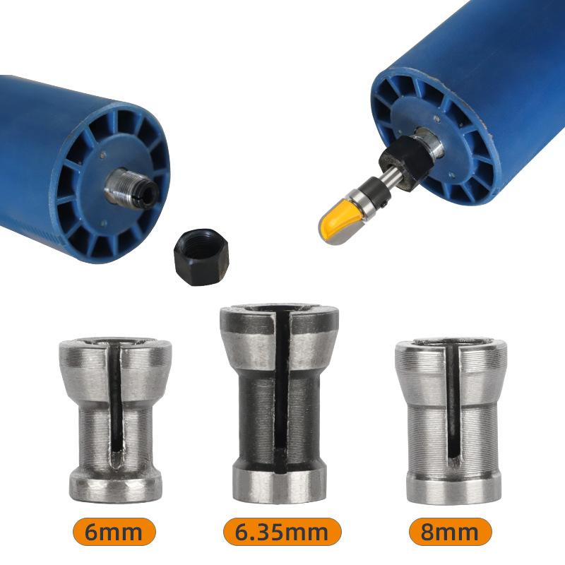 1 sada M17 6/6,35/8 mm kleštinový sklíčidlo adaptér s maticí kovové gravírování ořezávací stroj frézka fréza příslušenství