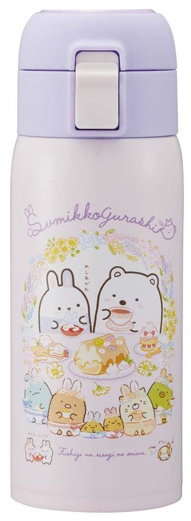 Skater Vakuum Doppelwandige Direkttrink Edelstahl Becher Flasche One-Touch Öffnung 350ml Sumikko Gurashi Hase Reis Thermisch/Kalt STOT3-A